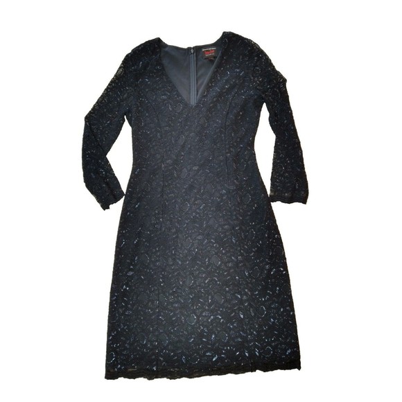 Banana Republic L'Wren Scott Collection Navy Lace Knee Length Maxi S 6 - Picture 7 of 12